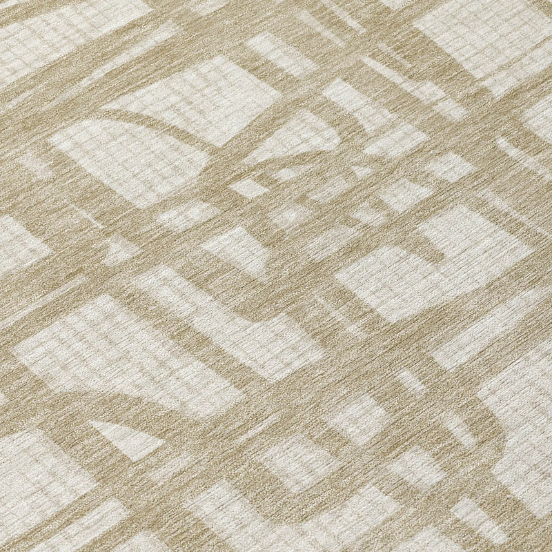 9' X 12' Ivory And Beige Abstract Washable Indoor Outdoor Area Rug Homeroots Outdoor