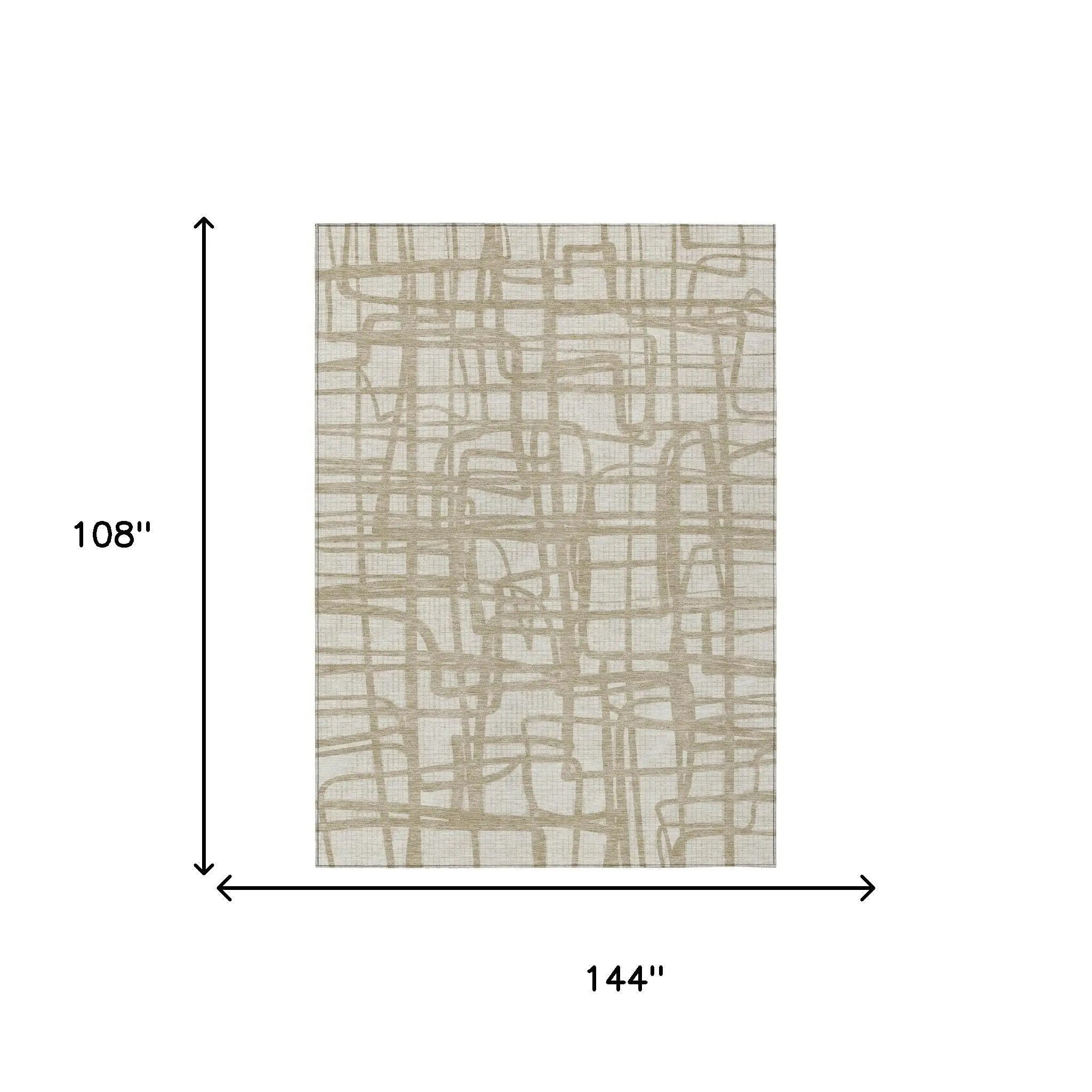 9' X 12' Ivory And Beige Abstract Washable Indoor Outdoor Area Rug Homeroots Outdoor