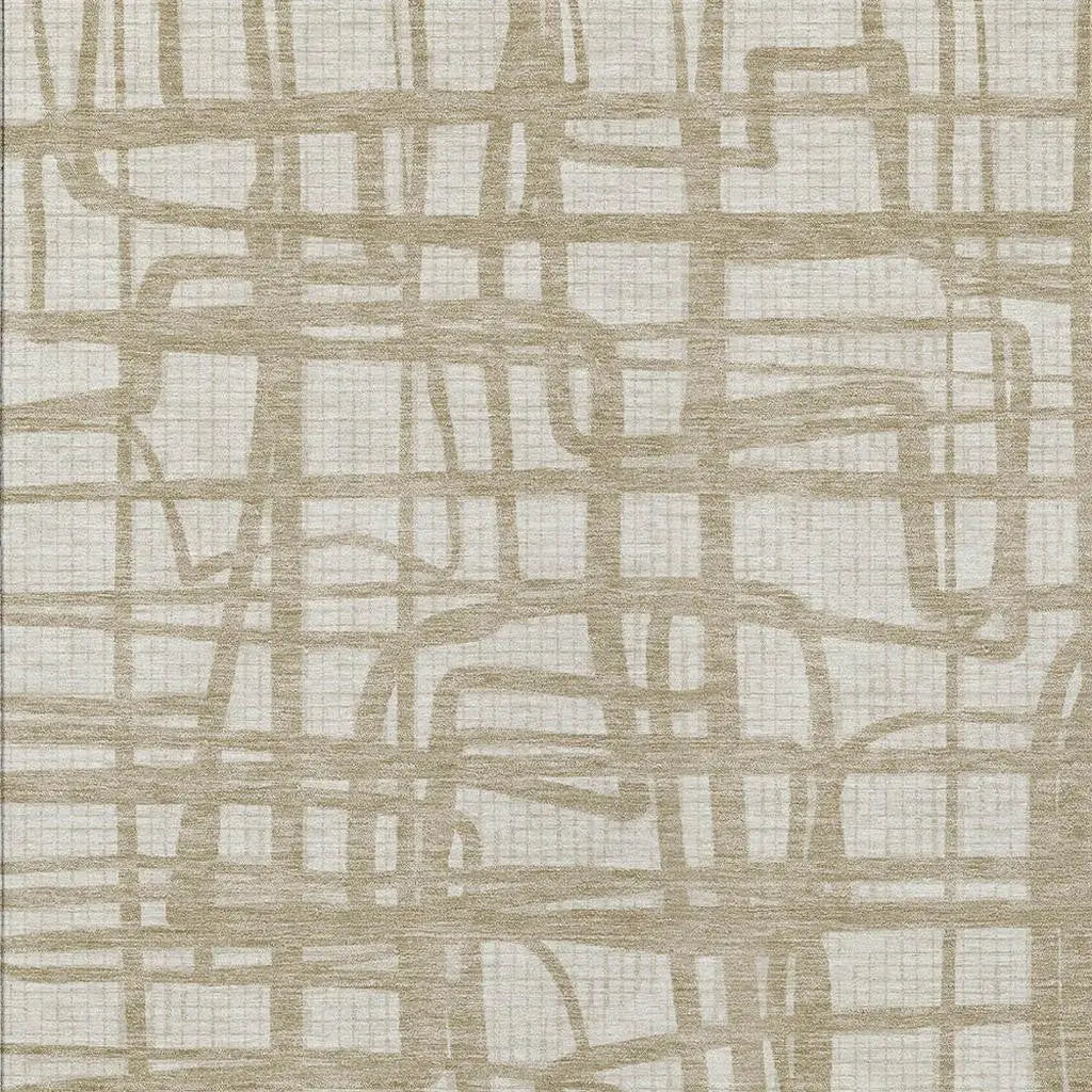 9' X 12' Ivory And Beige Abstract Washable Indoor Outdoor Area Rug Homeroots Outdoor