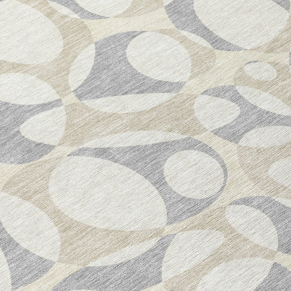 9' X 12' Ivory And Beige Abstract Washable Indoor Outdoor Area Rug Homeroots Outdoor