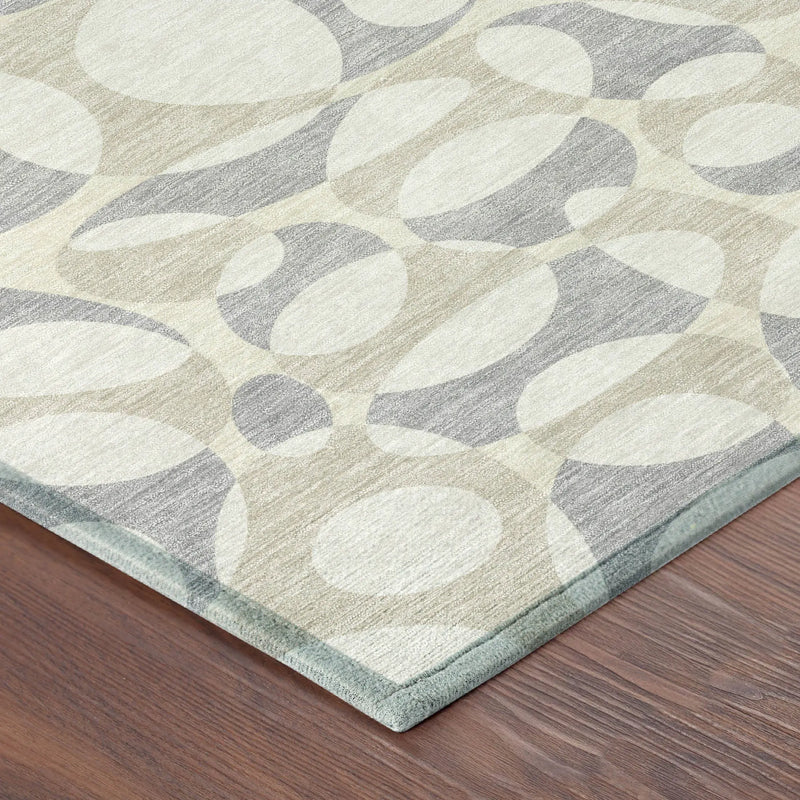9' X 12' Ivory And Beige Abstract Washable Indoor Outdoor Area Rug Homeroots Outdoor