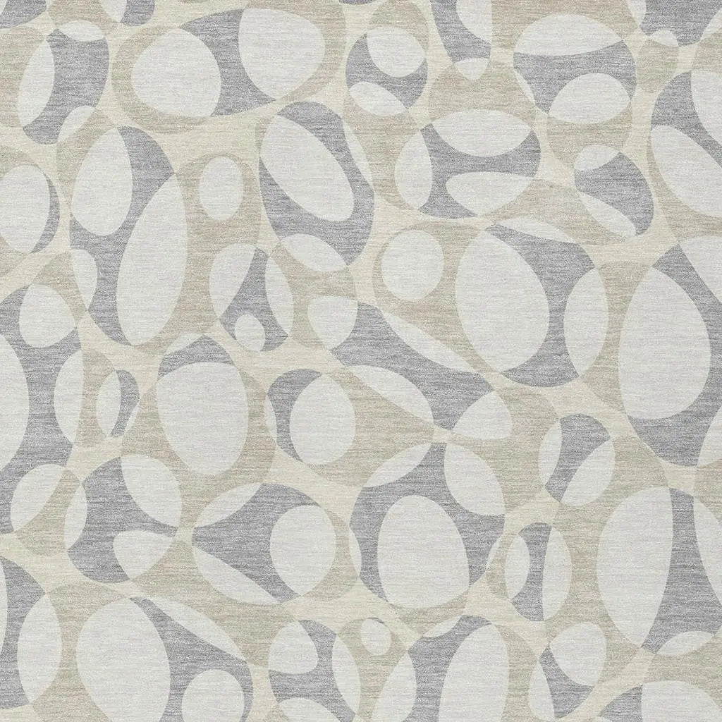 9' X 12' Ivory And Beige Abstract Washable Indoor Outdoor Area Rug Homeroots Outdoor