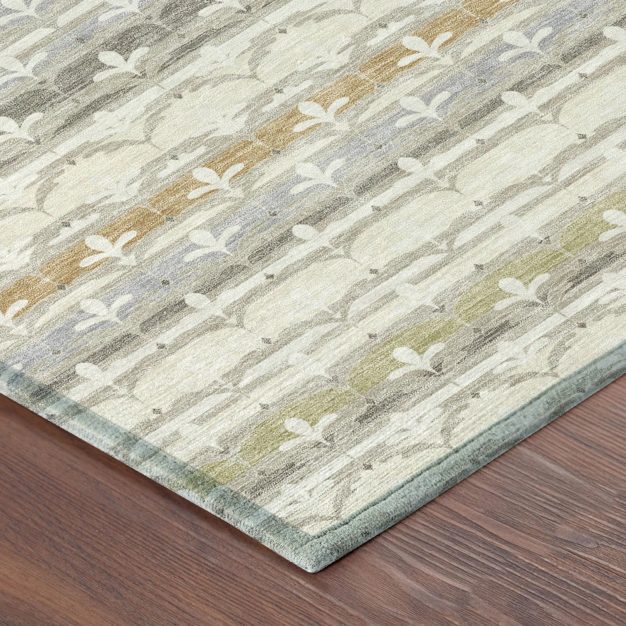 9' X 12' Ivory And Beige Damask Washable Indoor Outdoor Area Rug Homeroots Outdoor