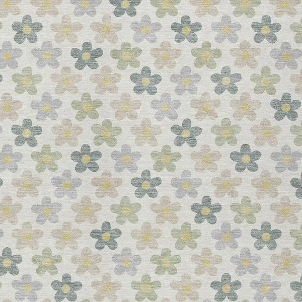 9' X 12' Ivory And Beige Floral Washable Indoor Outdoor Area Rug Homeroots Outdoor