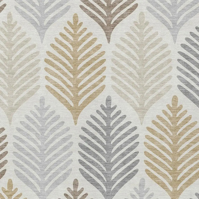 9' X 12' Ivory And Beige Floral Washable Indoor Outdoor Area Rug Homeroots Outdoor