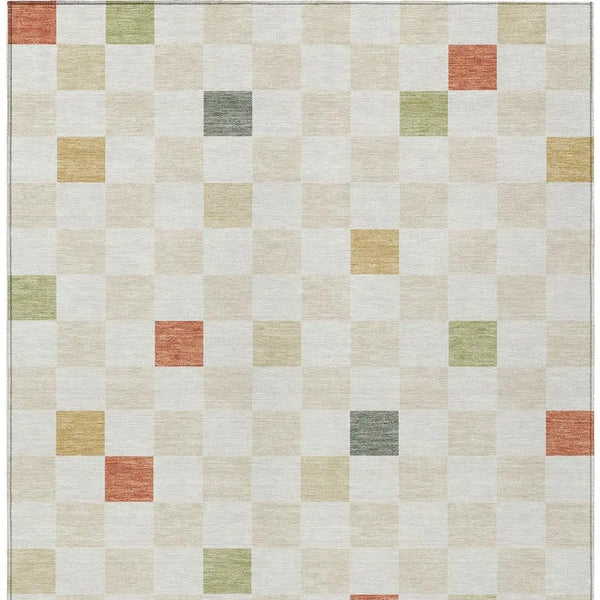 9' X 12' Ivory And Beige Geometric Washable Indoor Outdoor Area Rug Homeroots Outdoor