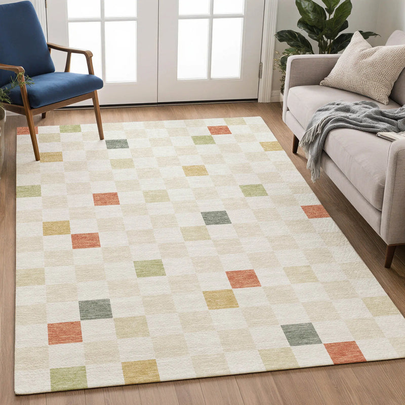 9' X 12' Ivory And Beige Geometric Washable Indoor Outdoor Area Rug Homeroots Outdoor
