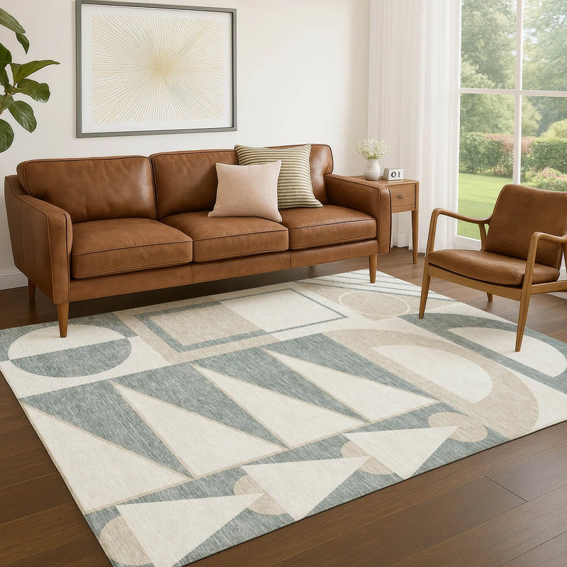 9' X 12' Ivory And Beige Geometric Washable Indoor Outdoor Area Rug Homeroots Outdoor