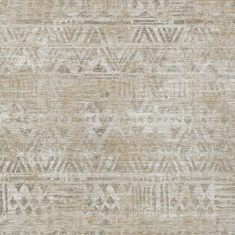 9' X 12' Ivory And Beige Geometric Washable Indoor Outdoor Area Rug Homeroots Outdoor