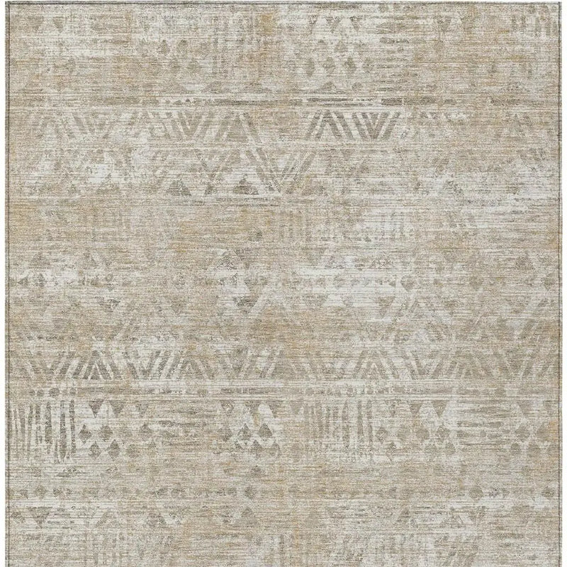 9' X 12' Ivory And Beige Geometric Washable Indoor Outdoor Area Rug Homeroots Outdoor