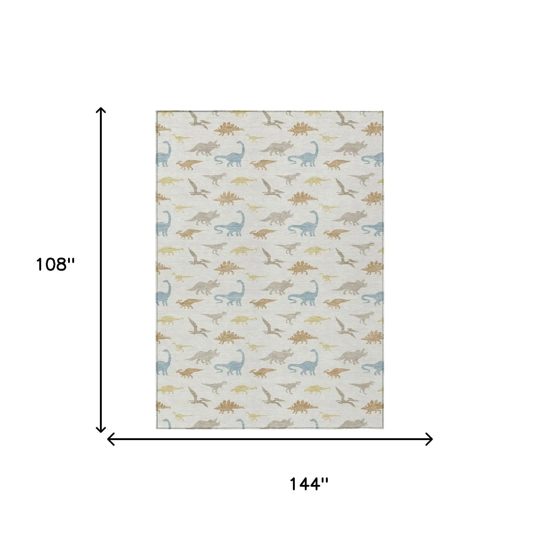 9' X 12' Ivory And Beige Geometric Washable Indoor Outdoor Area Rug Homeroots Outdoor