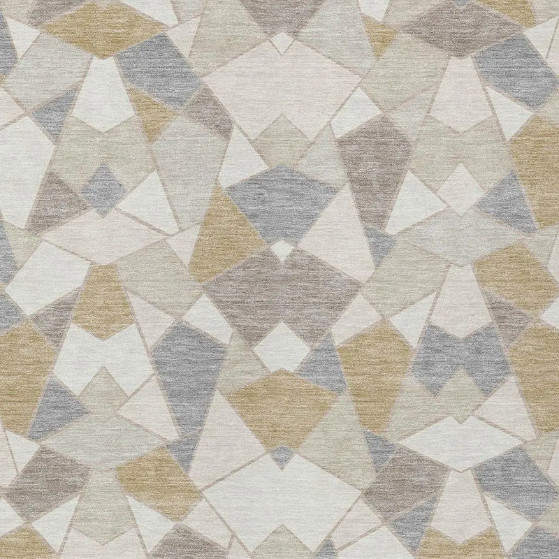 9' X 12' Ivory And Beige Geometric Washable Indoor Outdoor Area Rug Homeroots Outdoor