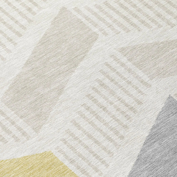9' X 12' Ivory And Beige Geometric Washable Indoor Outdoor Area Rug Homeroots Outdoor