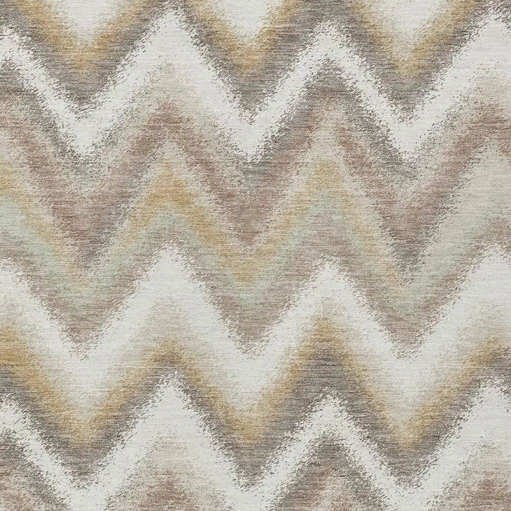 9' X 12' Ivory And Beige Geometric Washable Indoor Outdoor Area Rug Homeroots Outdoor