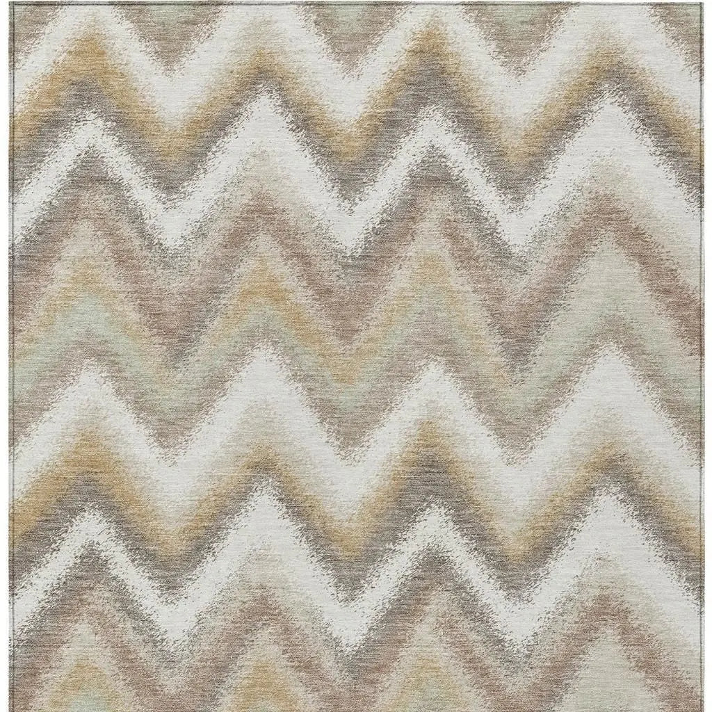 9' X 12' Ivory And Beige Geometric Washable Indoor Outdoor Area Rug Homeroots Outdoor