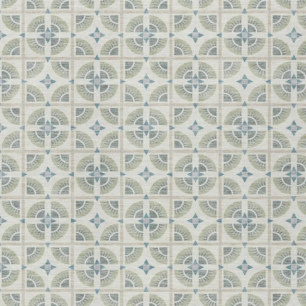 9' X 12' Ivory And Beige Geometric Washable Indoor Outdoor Area Rug Homeroots Outdoor