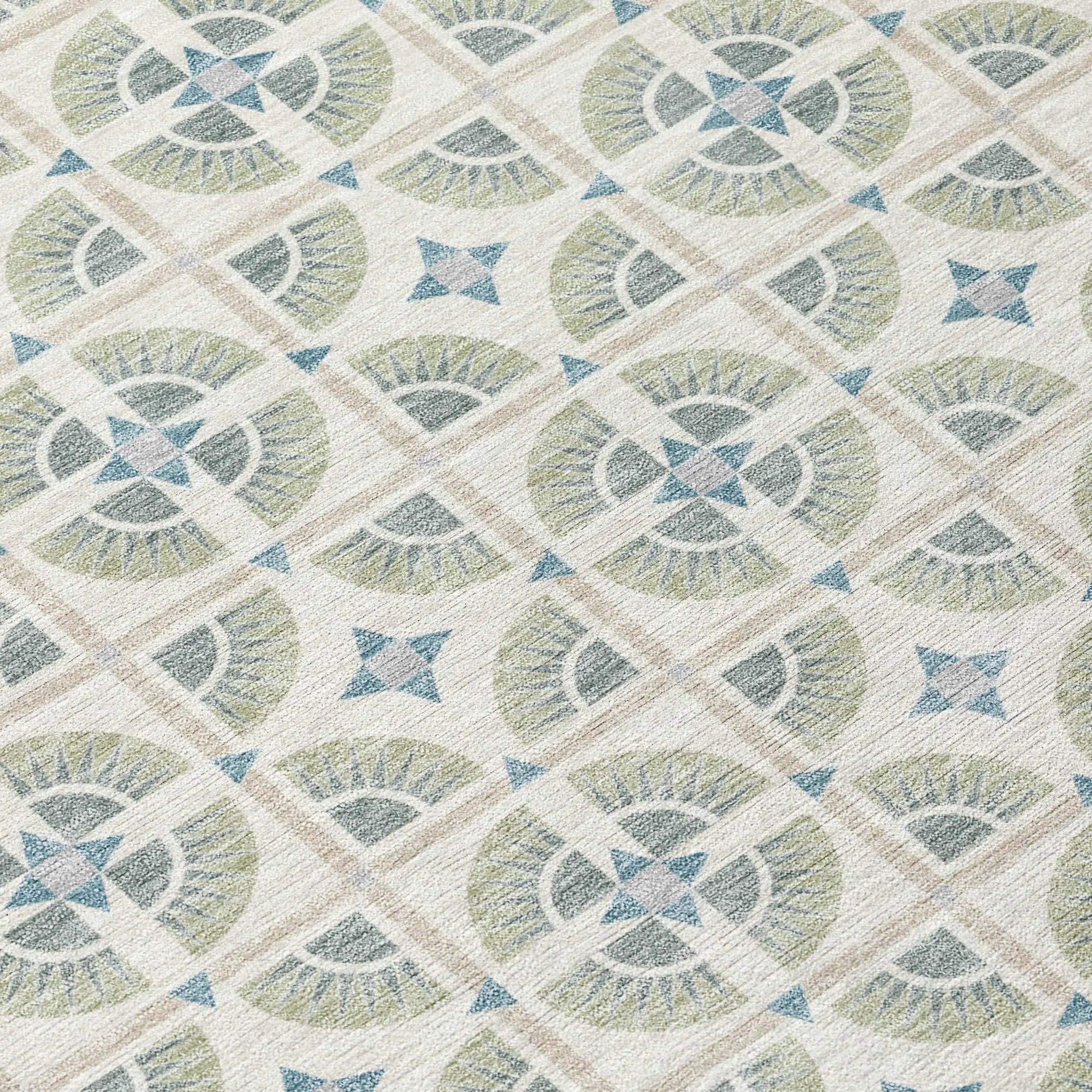 9' X 12' Ivory And Beige Geometric Washable Indoor Outdoor Area Rug Homeroots Outdoor