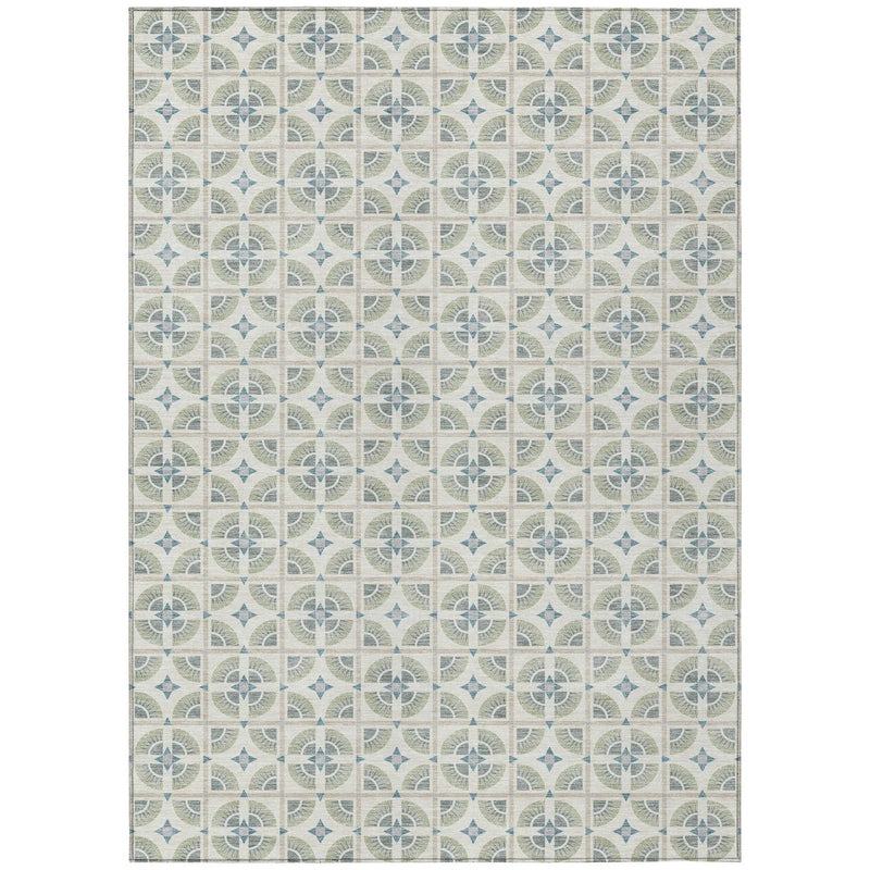 9' X 12' Ivory And Beige Geometric Washable Indoor Outdoor Area Rug Homeroots Outdoor