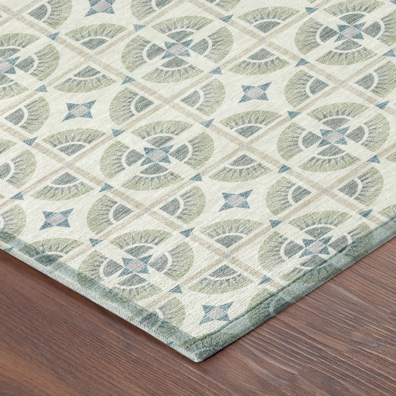 9' X 12' Ivory And Beige Geometric Washable Indoor Outdoor Area Rug Homeroots Outdoor