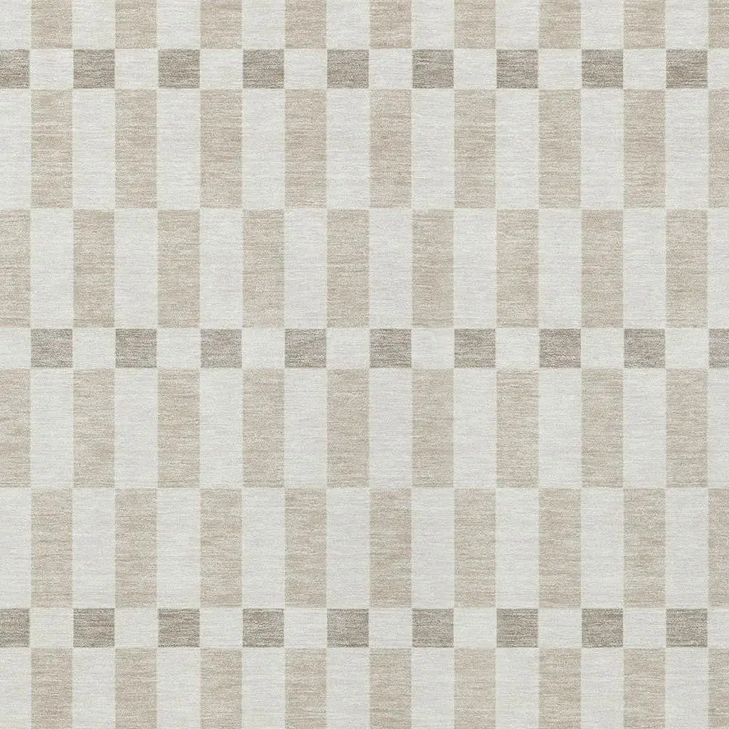 9' X 12' Ivory And Beige Geometric Washable Indoor Outdoor Area Rug Homeroots Outdoor