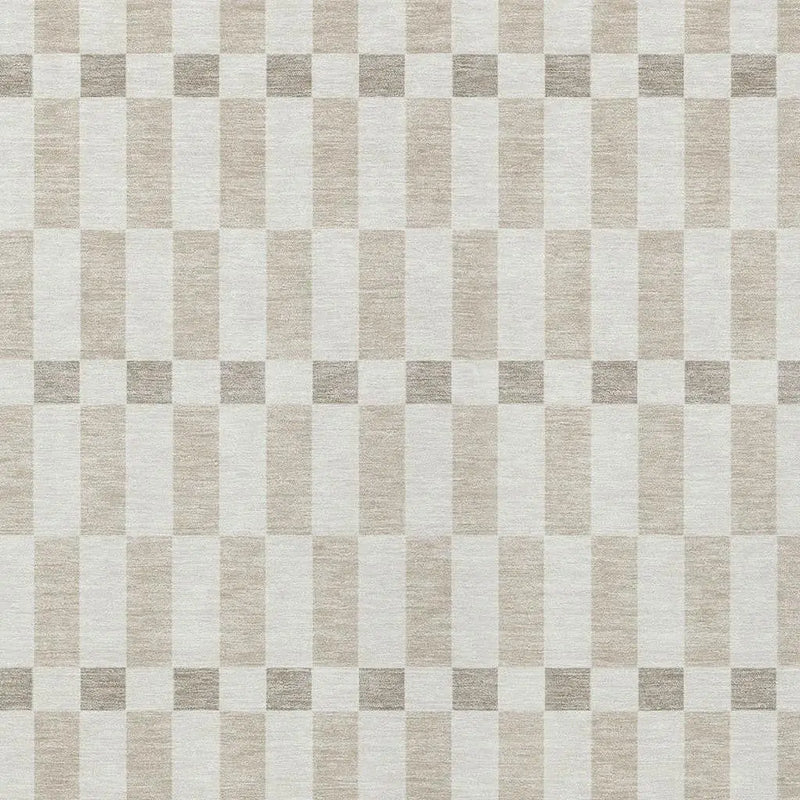 9' X 12' Ivory And Beige Geometric Washable Indoor Outdoor Area Rug Homeroots Outdoor