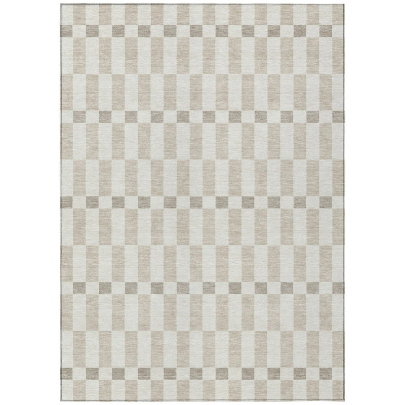 9' X 12' Ivory And Beige Geometric Washable Indoor Outdoor Area Rug Homeroots Outdoor