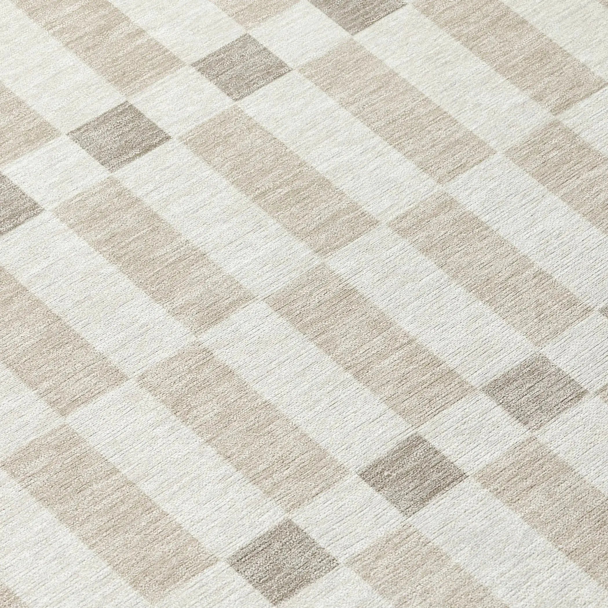 9' X 12' Ivory And Beige Geometric Washable Indoor Outdoor Area Rug Homeroots Outdoor