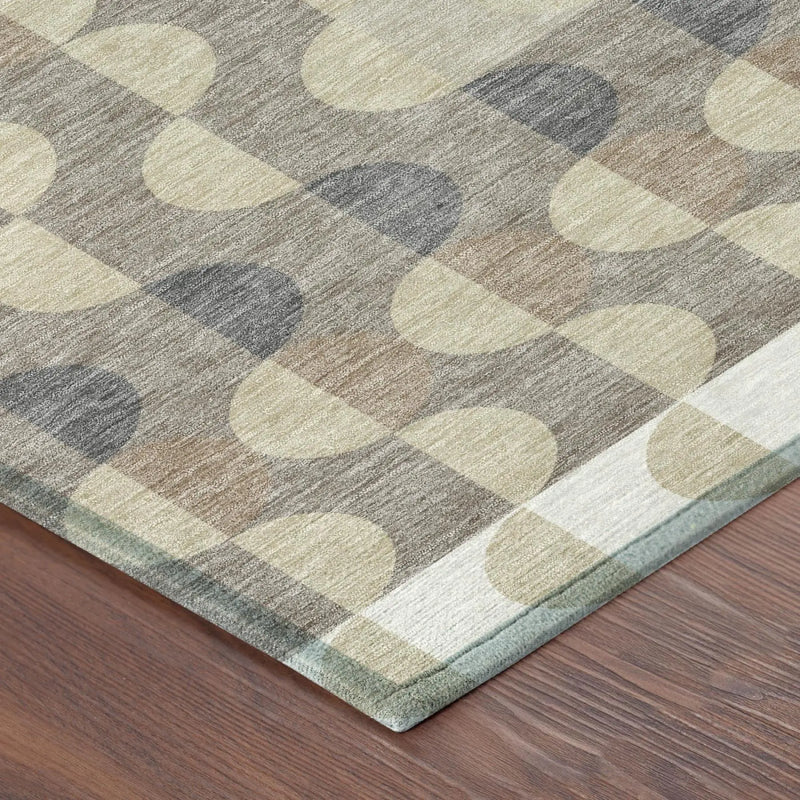 9' X 12' Ivory And Beige Geometric Washable Indoor Outdoor Area Rug Homeroots Outdoor