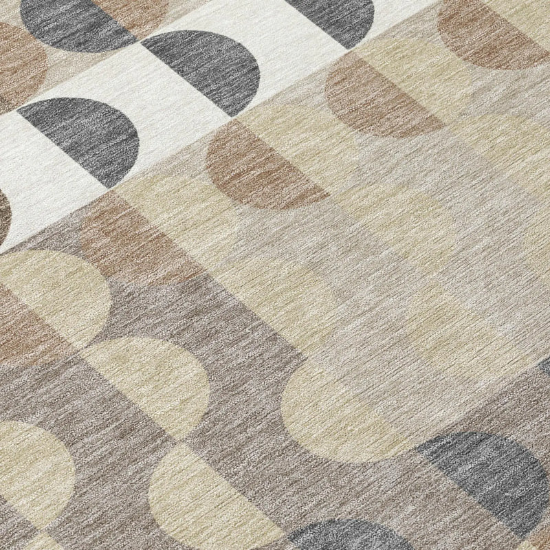 9' X 12' Ivory And Beige Geometric Washable Indoor Outdoor Area Rug Homeroots Outdoor