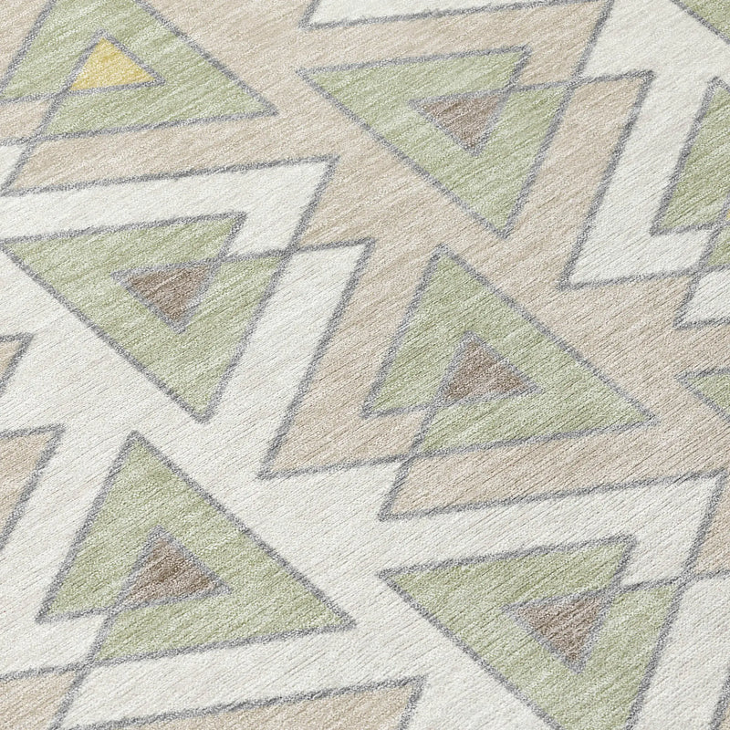 9' X 12' Ivory And Beige Geometric Washable Indoor Outdoor Area Rug Homeroots Outdoor