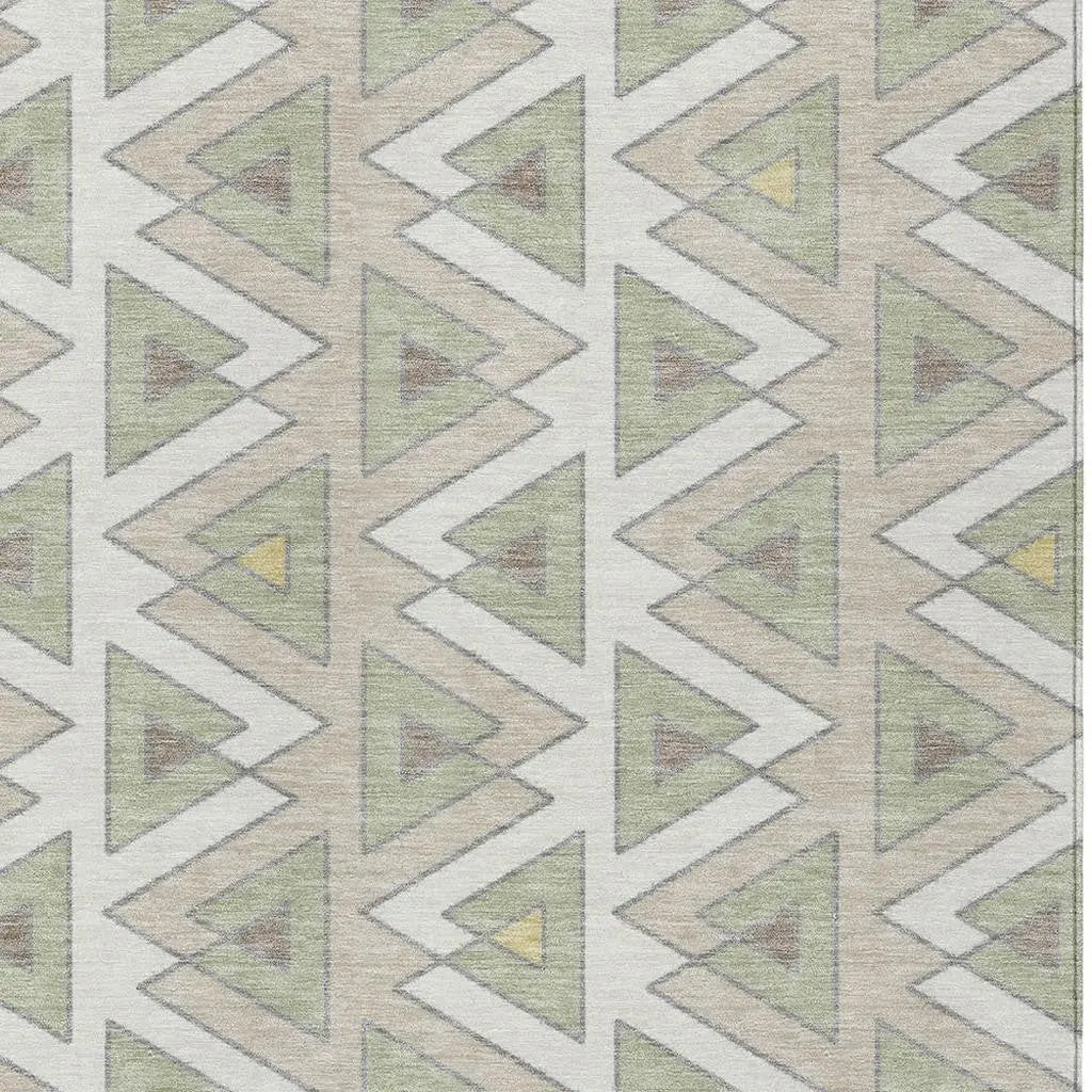 9' X 12' Ivory And Beige Geometric Washable Indoor Outdoor Area Rug Homeroots Outdoor