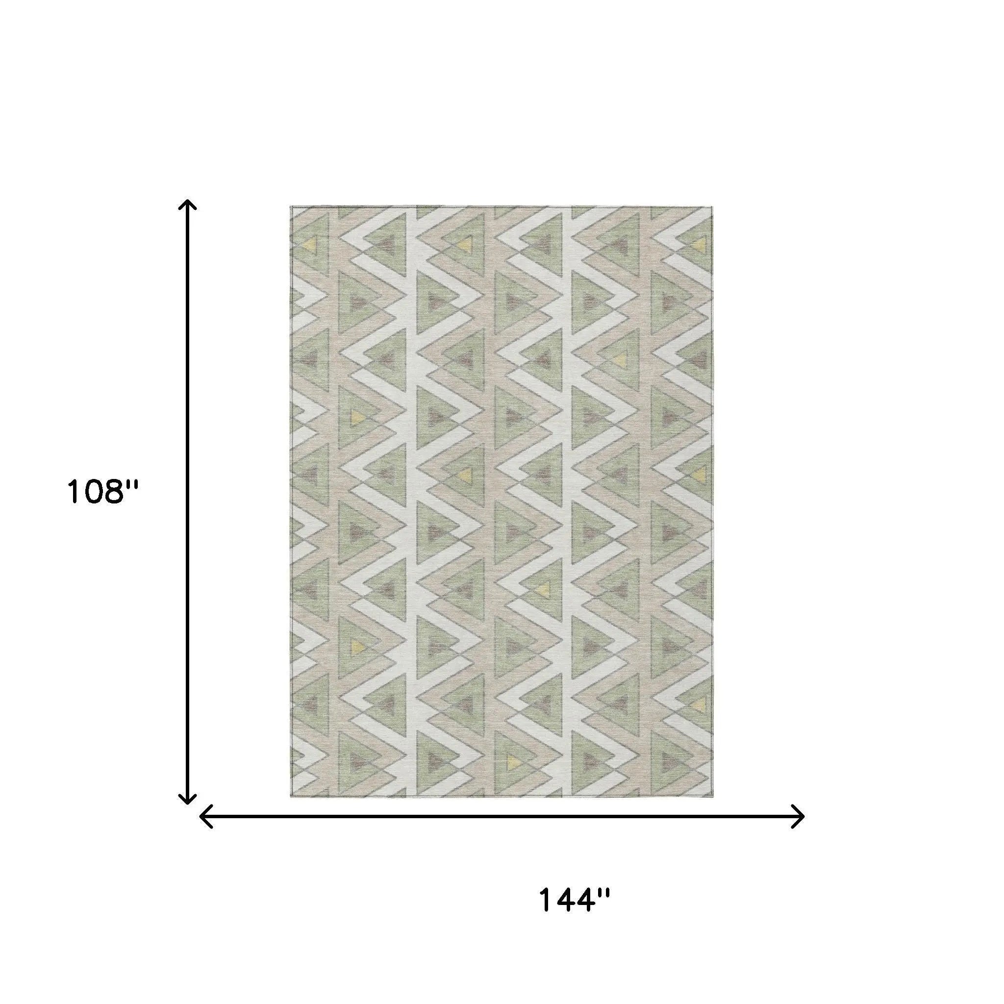 9' X 12' Ivory And Beige Geometric Washable Indoor Outdoor Area Rug Homeroots Outdoor