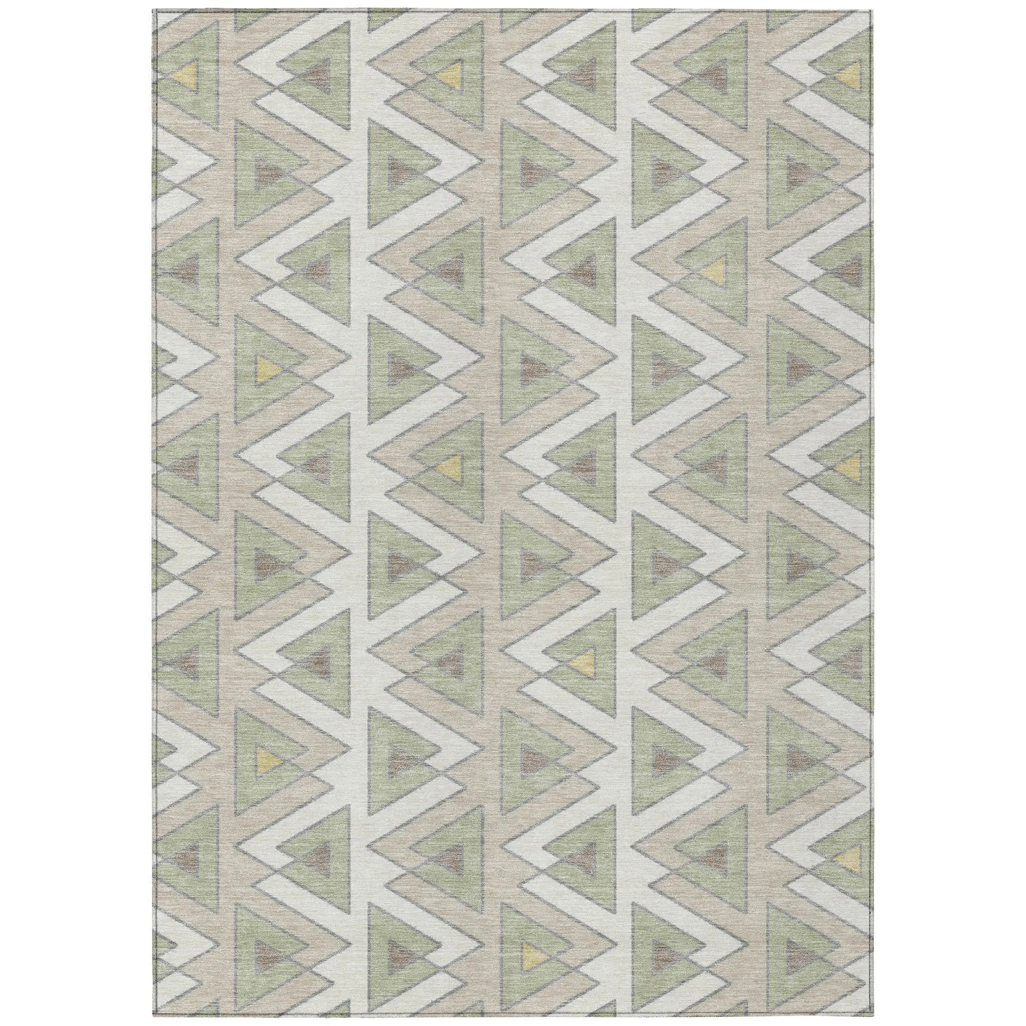 9' X 12' Ivory And Beige Geometric Washable Indoor Outdoor Area Rug Homeroots Outdoor