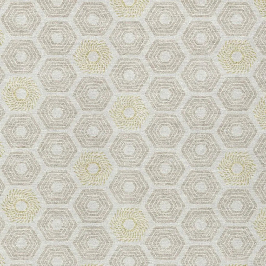 9' X 12' Ivory And Beige Geometric Washable Indoor Outdoor Area Rug Homeroots Outdoor