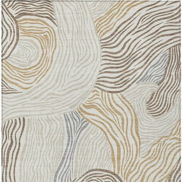 9' X 12' Ivory And Beige Ikat Washable Indoor Outdoor Area Rug Homeroots Outdoor
