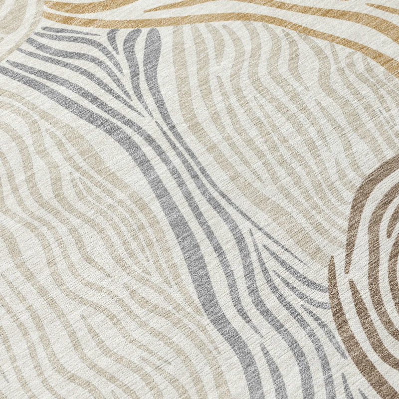 9' X 12' Ivory And Beige Ikat Washable Indoor Outdoor Area Rug Homeroots Outdoor