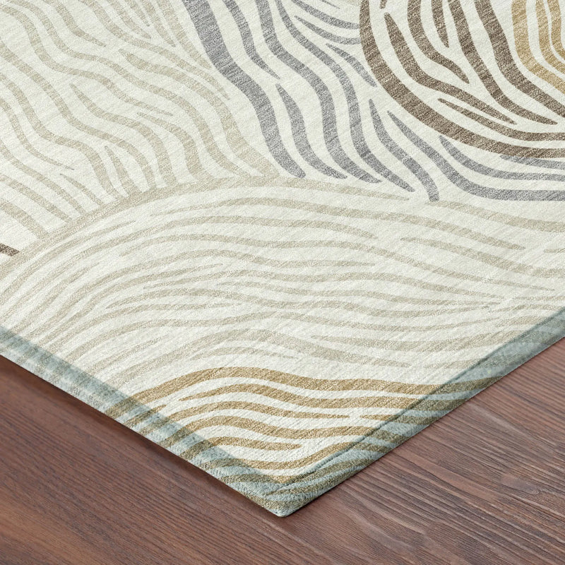 9' X 12' Ivory And Beige Ikat Washable Indoor Outdoor Area Rug Homeroots Outdoor