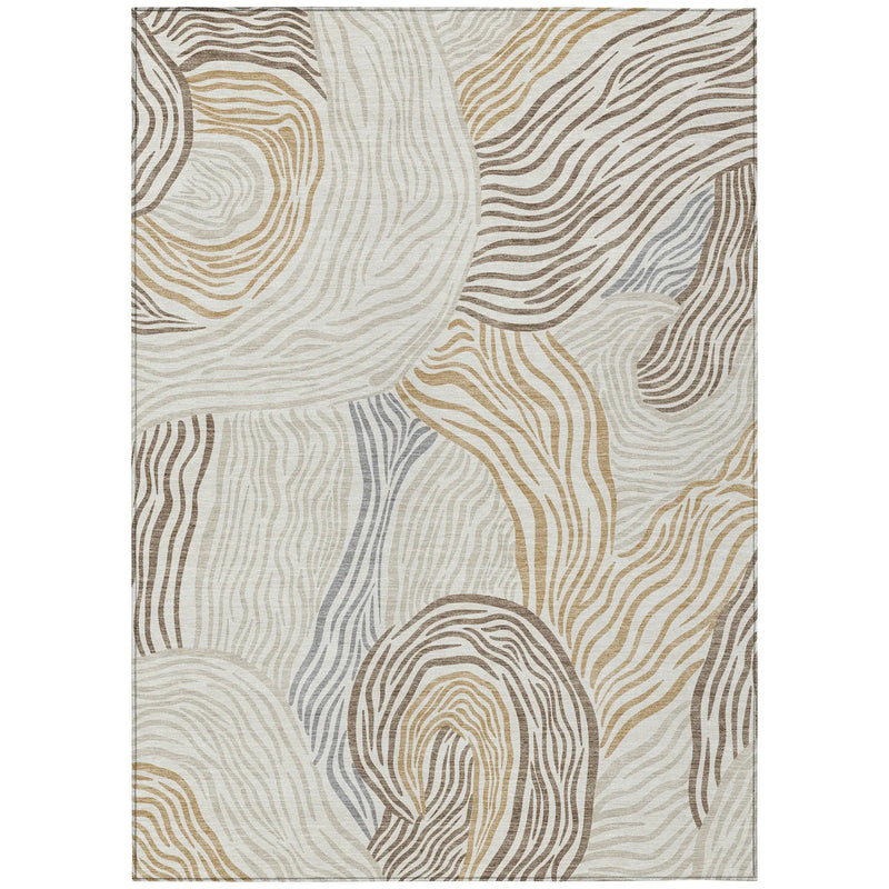 9' X 12' Ivory And Beige Ikat Washable Indoor Outdoor Area Rug Homeroots Outdoor
