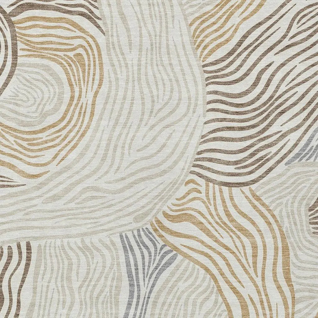 9' X 12' Ivory And Beige Ikat Washable Indoor Outdoor Area Rug Homeroots Outdoor