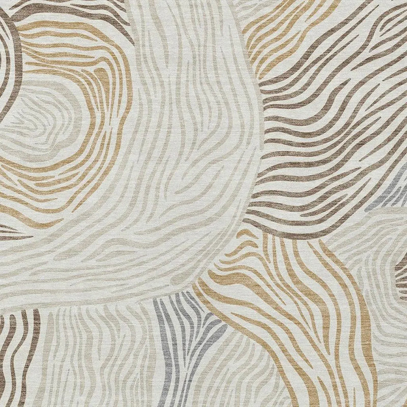9' X 12' Ivory And Beige Ikat Washable Indoor Outdoor Area Rug Homeroots Outdoor