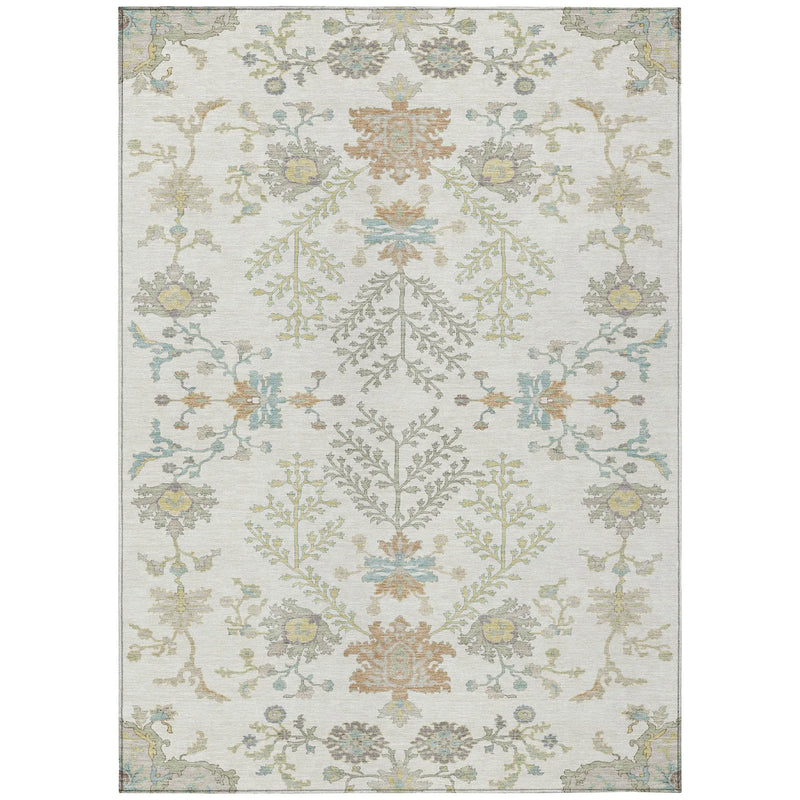 9' X 12' Ivory And Beige Oriental Washable Indoor Outdoor Area Rug Homeroots Outdoor