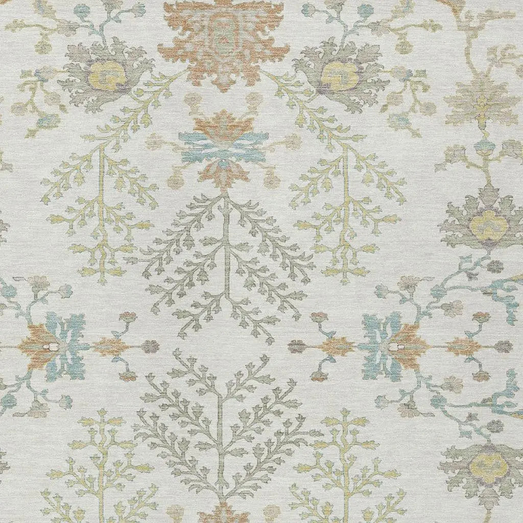 9' X 12' Ivory And Beige Oriental Washable Indoor Outdoor Area Rug Homeroots Outdoor