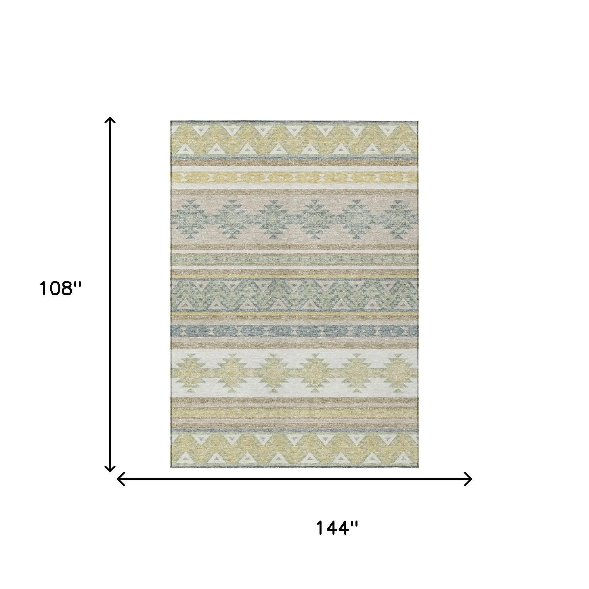9' X 12' Ivory And Beige Southwestern Washable Indoor Outdoor Area Rug Homeroots Outdoor