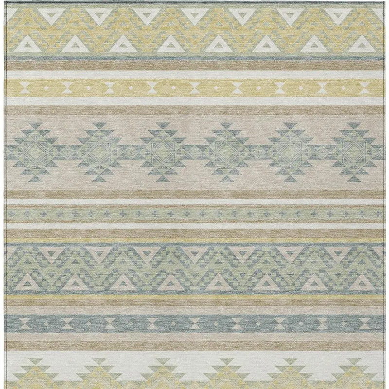 9' X 12' Ivory And Beige Southwestern Washable Indoor Outdoor Area Rug Homeroots Outdoor