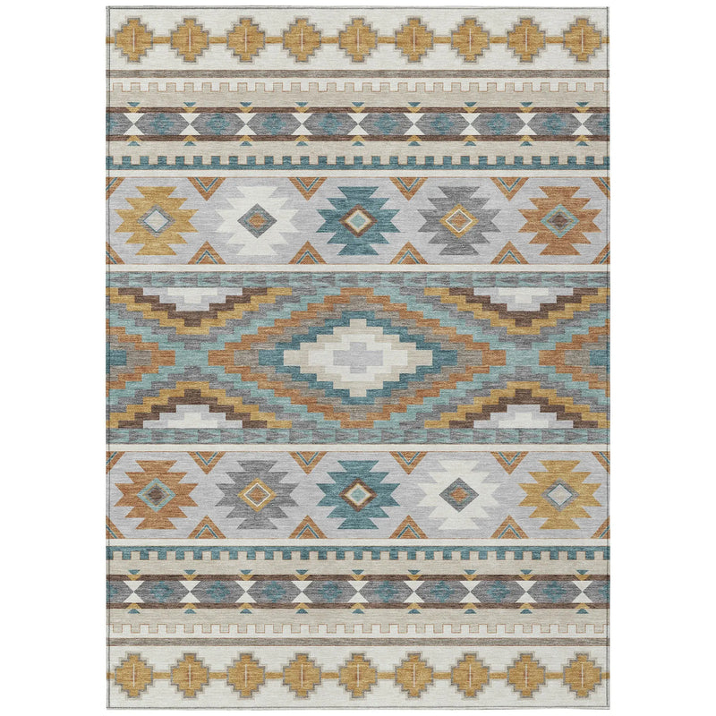 9' X 12' Ivory And Beige Southwestern Washable Indoor Outdoor Area Rug Homeroots Outdoor