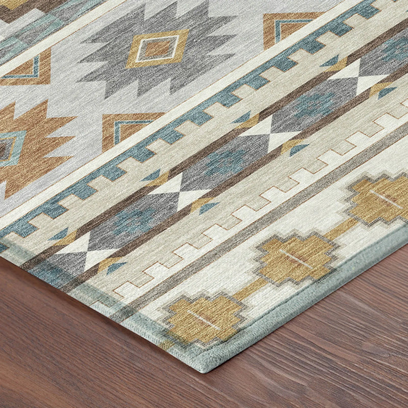 9' X 12' Ivory And Beige Southwestern Washable Indoor Outdoor Area Rug Homeroots Outdoor