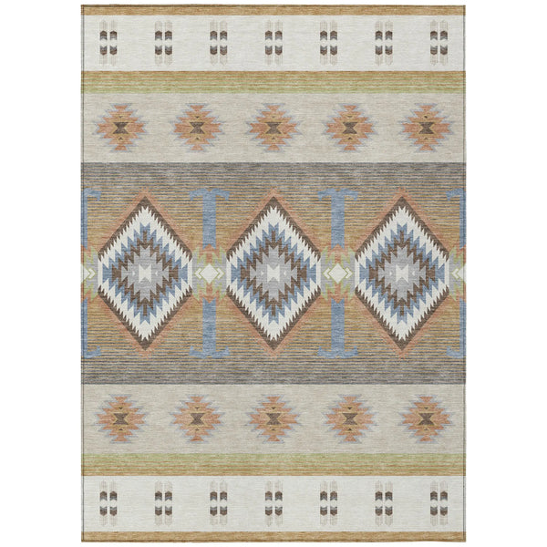 9' X 12' Ivory And Beige Southwestern Washable Indoor Outdoor Area Rug Homeroots Outdoor