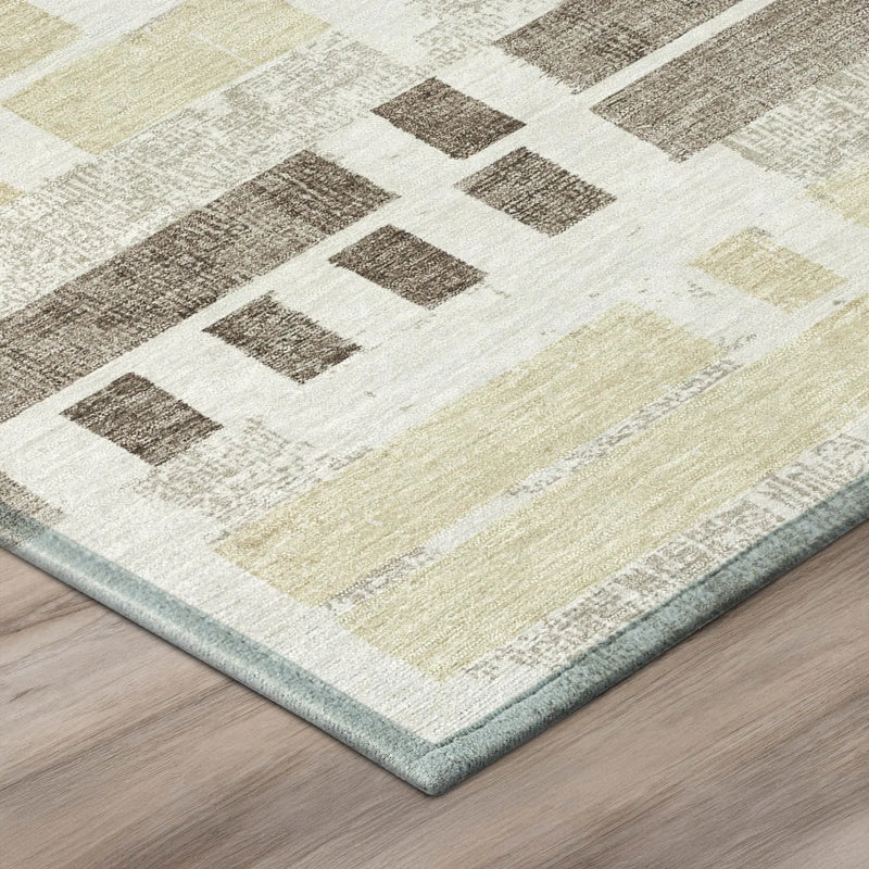 9' X 12' Ivory And Beige Striped Washable Indoor Outdoor Area Rug Homeroots Outdoor