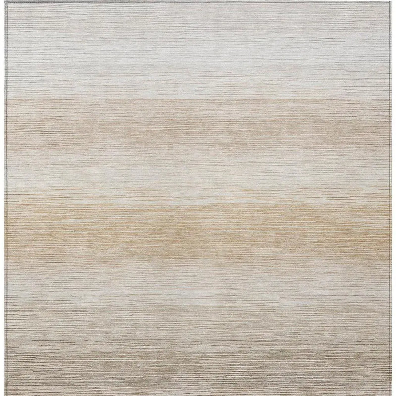 9' X 12' Ivory And Beige Striped Washable Indoor Outdoor Area Rug Homeroots Outdoor