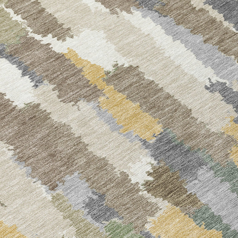 9' X 12' Ivory And Beige Striped Washable Indoor Outdoor Area Rug Homeroots Outdoor